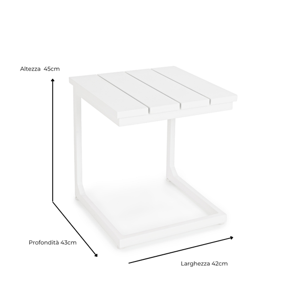 Tavolino design da giardino Share bianco