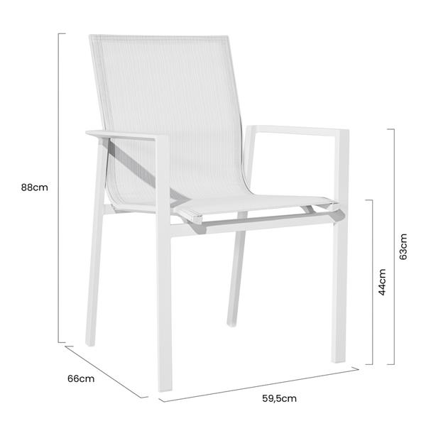 Set da 4 sedie in alluminio da esterno Selly bianche