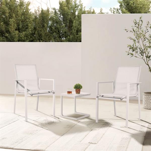 Set da 4 sedie in alluminio da esterno Selly bianche
