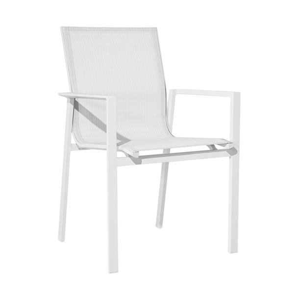 Set da 4 sedie in alluminio da esterno Selly bianche