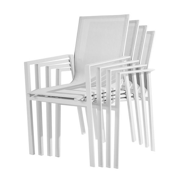 Set da 4 sedie in alluminio da esterno Selly bianche