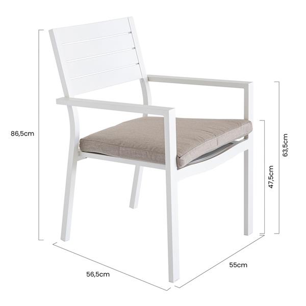 Chicca: Set di 4 Sedie da esterno in alluminio bianco