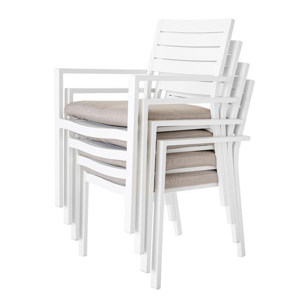Chicca: Set di 4 Sedie da esterno in alluminio bianco