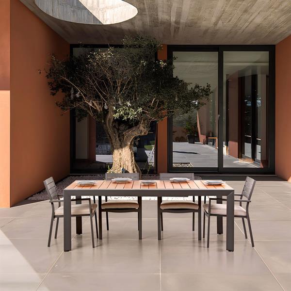 Set da 4 sedie da giardino Chicca grigie con struttura in alluminio