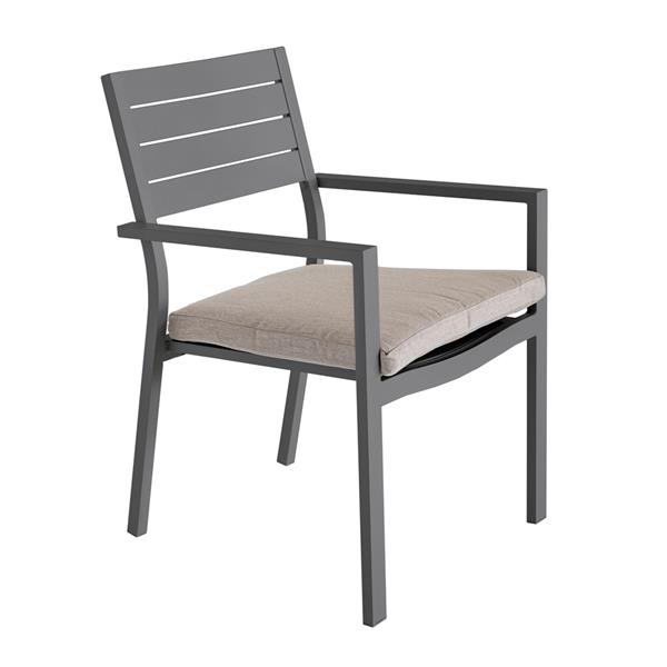 Set da 4 sedie da giardino Chicca grigie con struttura in alluminio