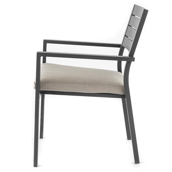 Set da 4 sedie da giardino Chicca grigie con struttura in alluminio