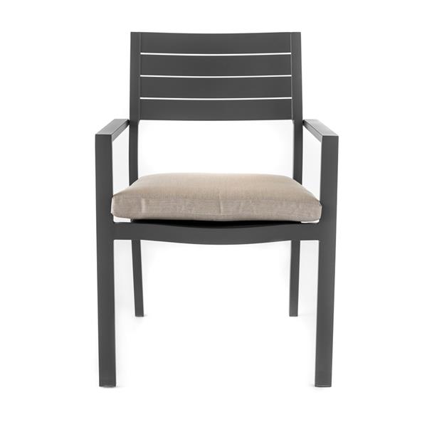 Set da 4 sedie da giardino Chicca grigie con struttura in alluminio