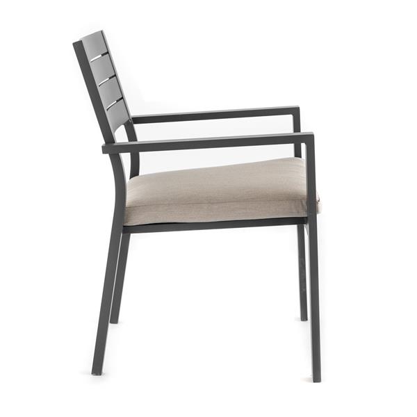 Set da 4 sedie da giardino Chicca grigie con struttura in alluminio