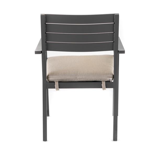 Set da 4 sedie da giardino Chicca grigie con struttura in alluminio