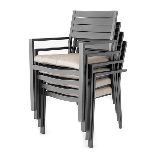 Set da 4 sedie da giardino Chicca grigie con struttura in alluminio