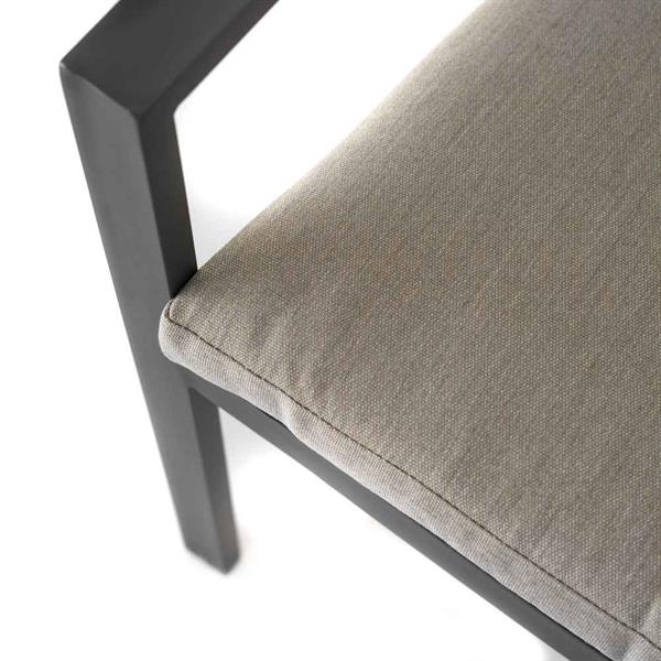 Set da 4 sedie da giardino Chicca grigie con struttura in alluminio