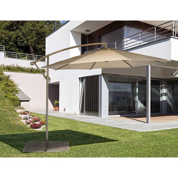 Ombrellone da giardino di design Illinois con braccio laterale ecrù