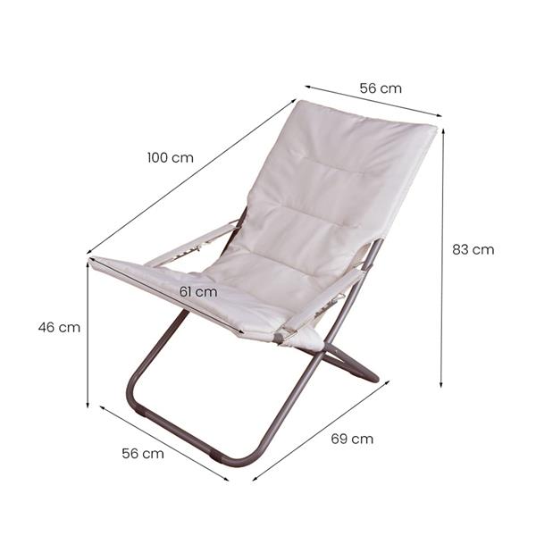 Set di 2 sdraio mare pieghevoli Milly bianco
