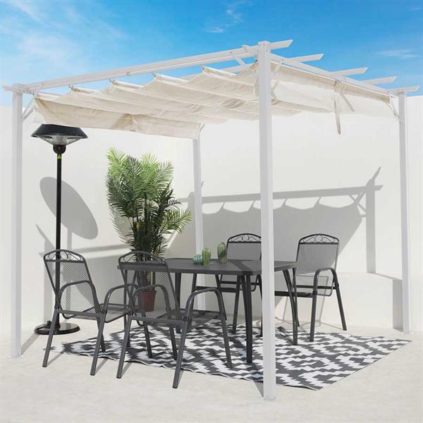 Pergola da esterno con telo scorrevole 2,86 x 2,86