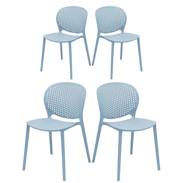 Set da quattro sedie esterne azzurre modello Lolly