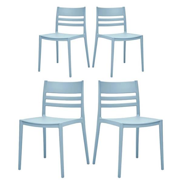 Set da quattro sedie esterne in resina azzurra modello Deisy
