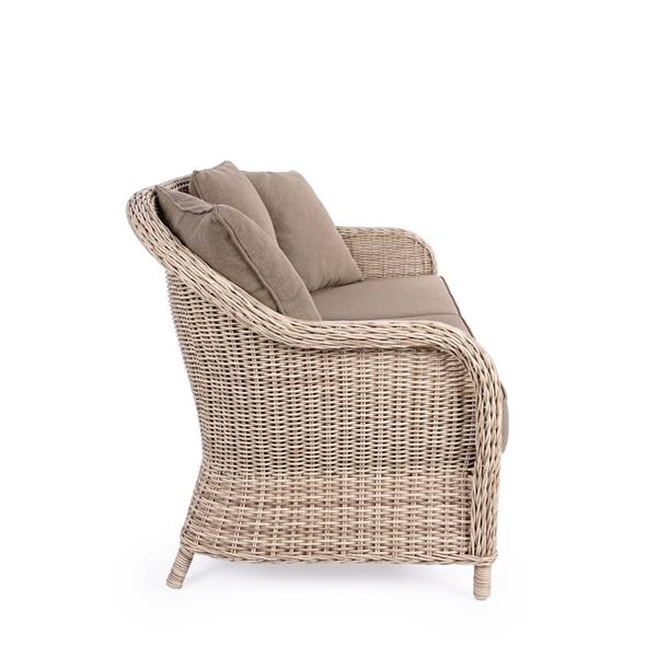 Set divano poltrone e tavolo da giardino in rattan Kalef