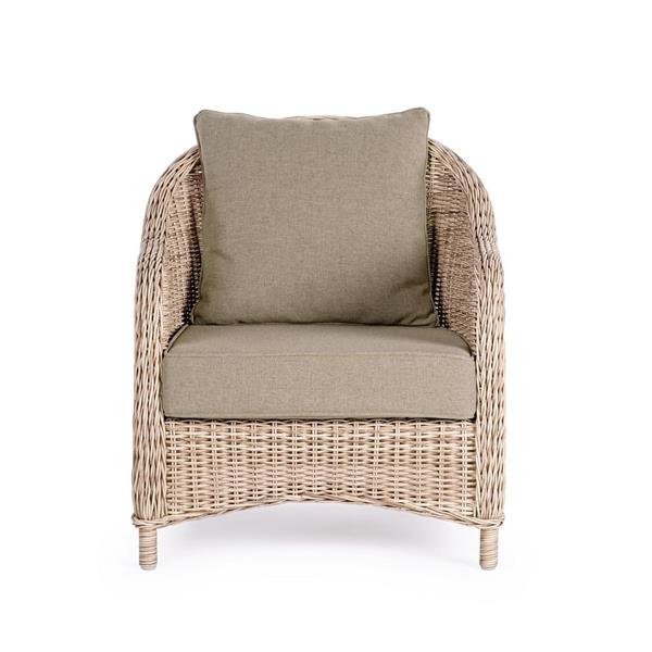 Set divano poltrone e tavolo da giardino in rattan Kalef