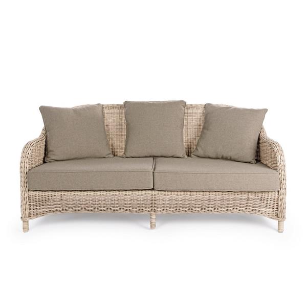 Set divano poltrone e tavolo da giardino in rattan Kalef