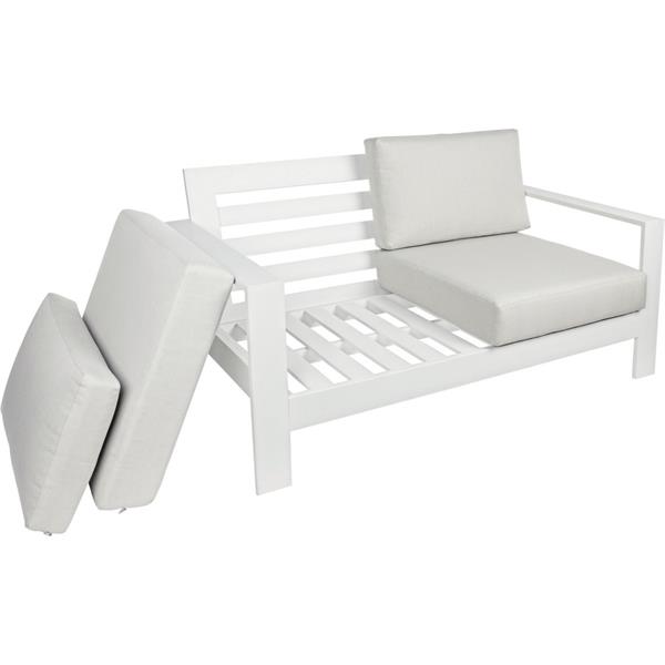 Set da giardino completo Bars in alluminio bianco