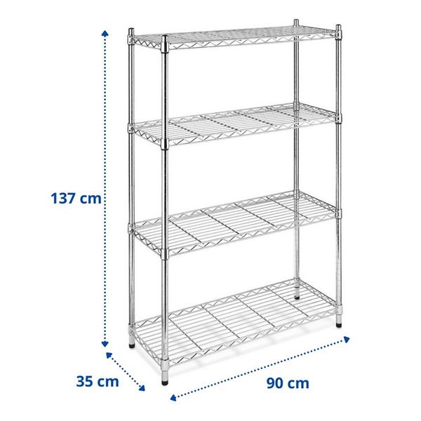 Scaffale in metallo componibile 90x35x137 cm 4 ripiani