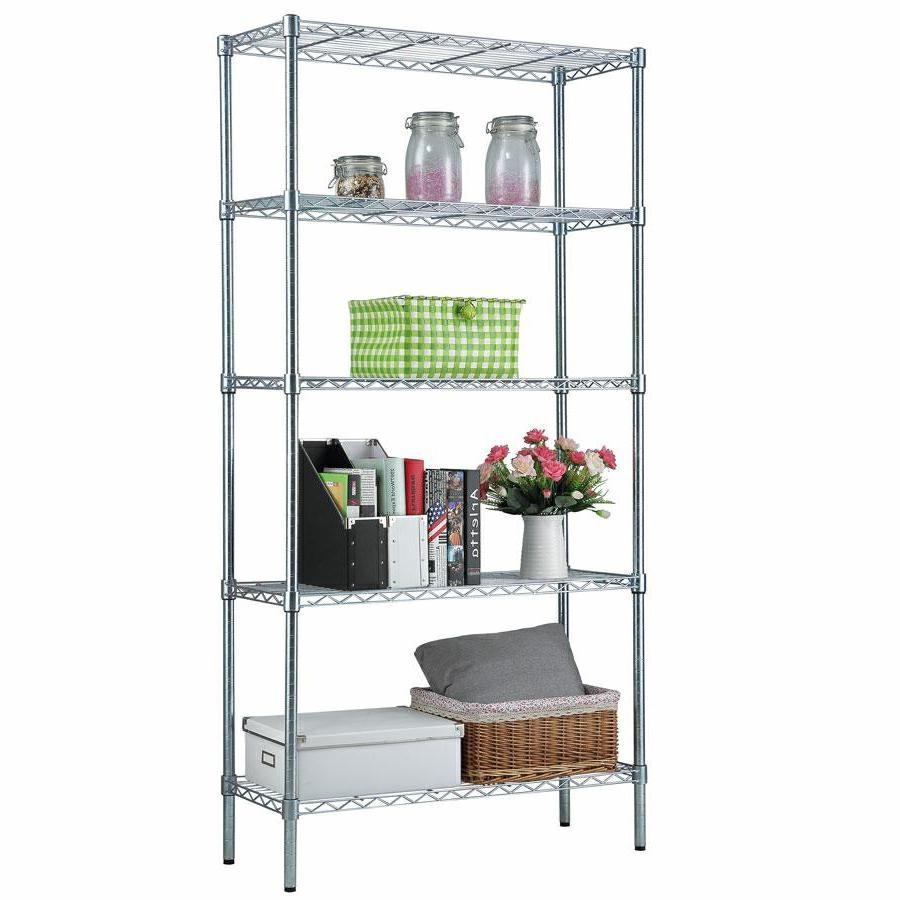 Scaffale cromato componibile 5 ripiani con 90x45x180 cm
