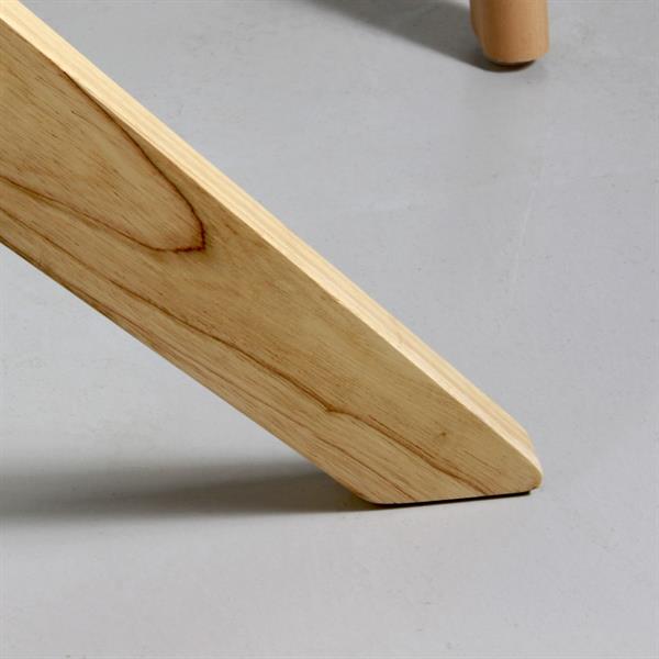 Tavolo da sala con top in vetro e gambe in legno incrociate - Candice