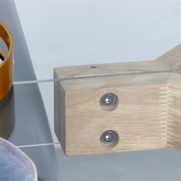 Tavolo da cucina rettangolare in legno e vetro - Leknes