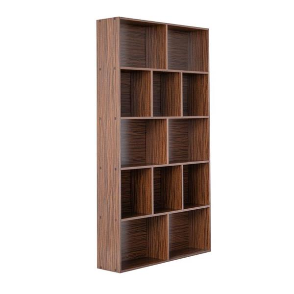 Libreria in legno 4 ripiani rovere scuro 180x100x24 cm