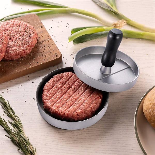 Pressa per hamburger in alluminio antiaderente 12x12x8.5cm
