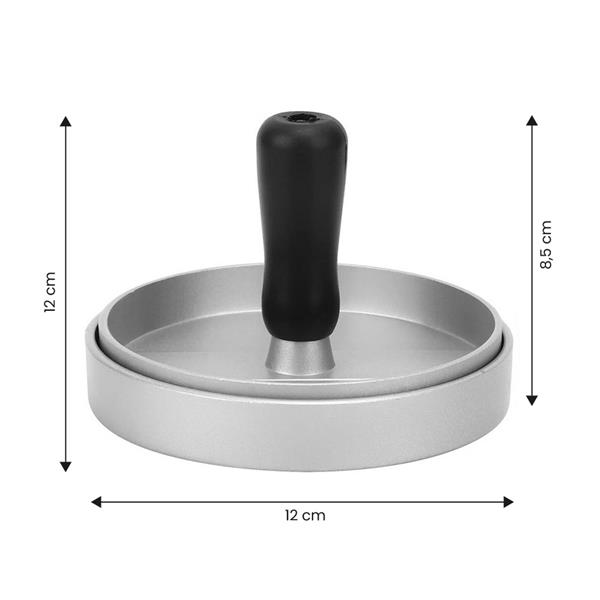 Pressa per hamburger in alluminio antiaderente 12x12x8.5cm