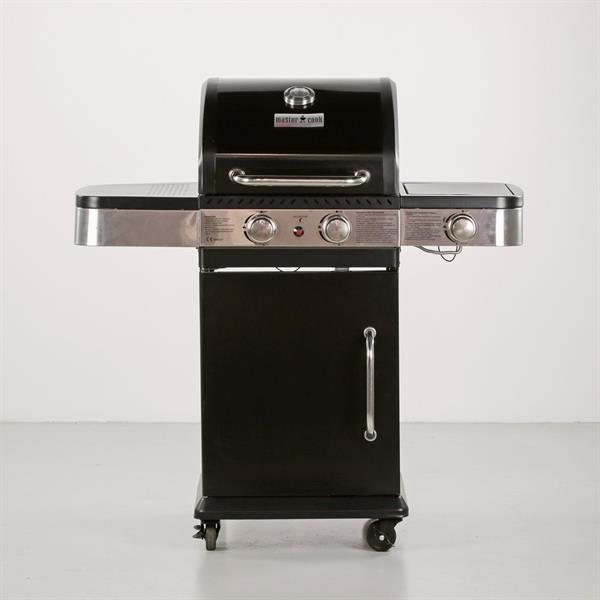 Barbecue a gas con 2 fuochi + 1 laterale Dallas nero