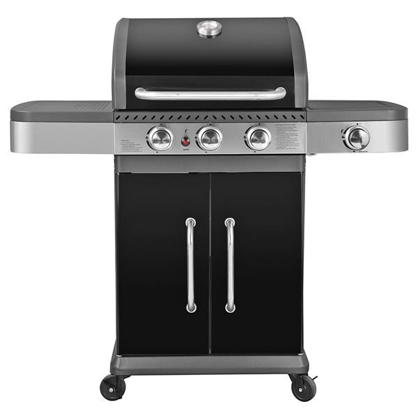 Barbecue a gas con 3 bruciatori + 1 fuoco laterale Dallas nero