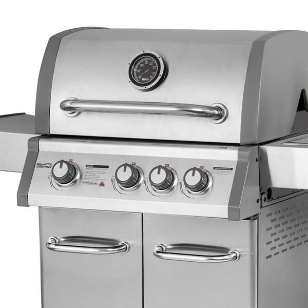 Barbecue a gas 4 fuochi in acciaio inox con termometro integrato Master