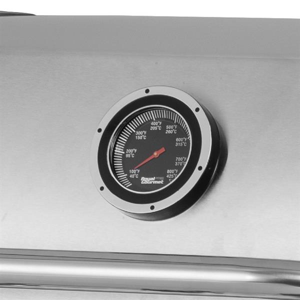 Barbecue a gas 4 fuochi in acciaio inox con termometro integrato Master