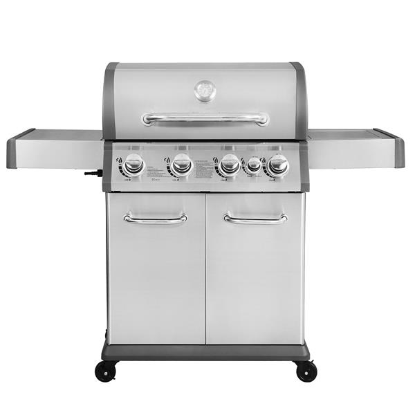 Barbecue a gas professionale 5 bruciatori con ruote e termometro integrato Master