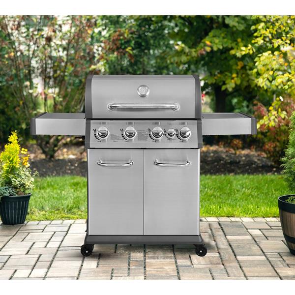 Barbecue a gas professionale 5 bruciatori con ruote e termometro integrato Master