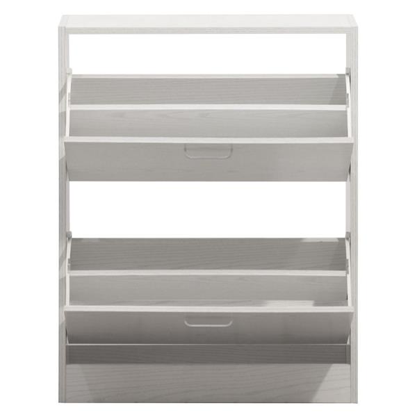 Scarpiera salvaspazio 2 ante 63x80 cm in legno rovere sbiancato