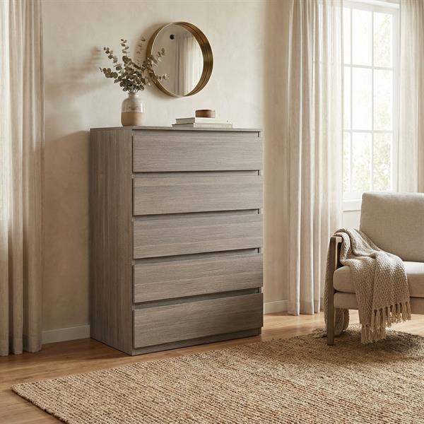 Cassettiera in legno 5 cassetti 113x77x50 cm - Vale