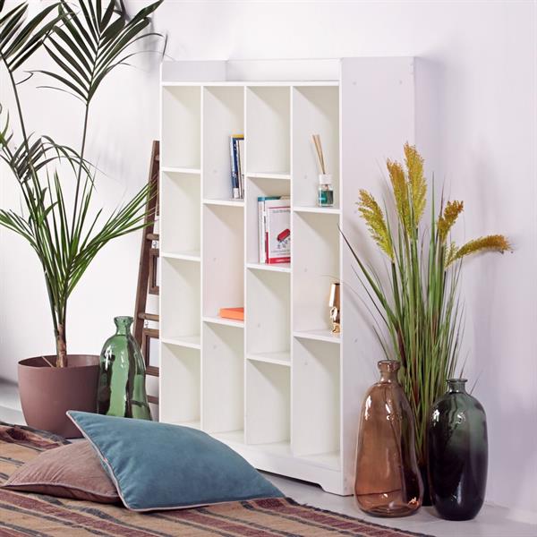 Libreria da salotto con design moderno bianco