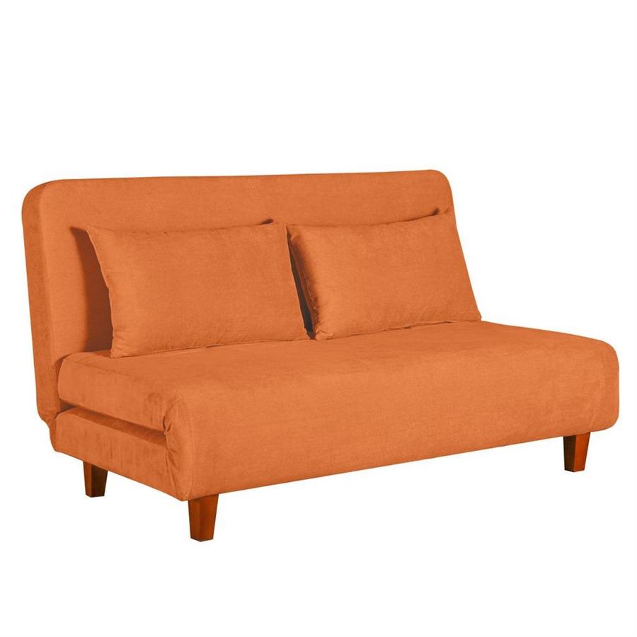 Divano-letto traformabile arancione apribile a due posti- Basil