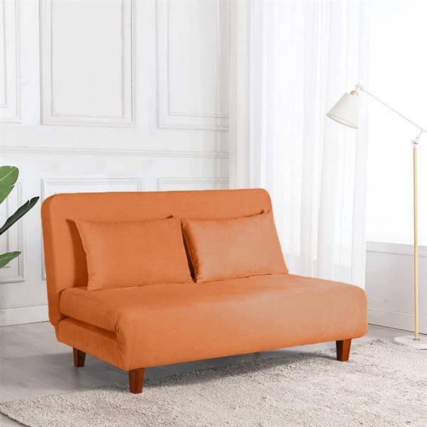 Divano-letto traformabile arancione apribile a due posti- Basil