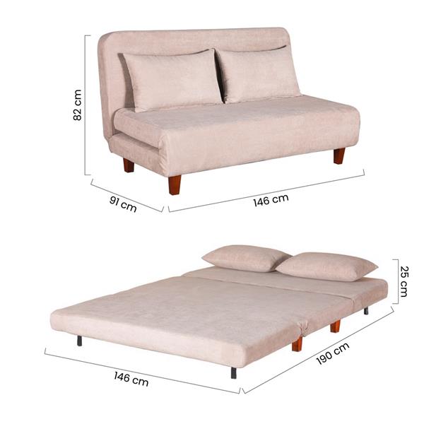 Divano trasformabile di design a due posti apribile - Basil