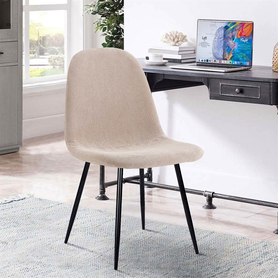 WeHome – Set 4 Sedie Da Cucina E Pranzo In Tessuto Trapuntato Light Grey – Design Moderno, Struttura In Metallo – Sedie Ergonomiche Per Casa E Ufficio