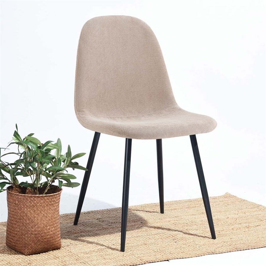 WeHome - Set 4 Sedie Cucina O Sedie Ufficio, 4 Sedie Sala Da Pranzo, Sedia Ergonomica Per Arredamento Casa, Sedie In Tessuto Trapuntato e Piedi In Metallo, 42x44x89 Cm (Brown