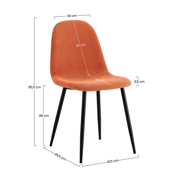 Set da 4 Sedie design da salotto imbottite Orange - Bella