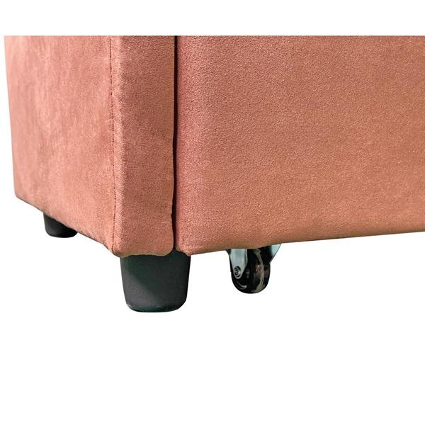 Panca pouf contenitore baule in velluto mattone - Pampa