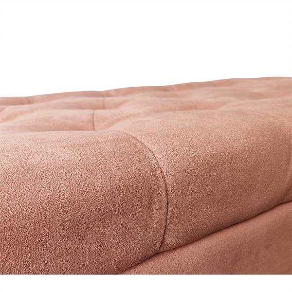 Panca pouf contenitore baule in velluto mattone - Pampa