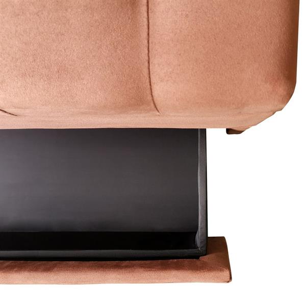 Panca pouf contenitore baule in velluto mattone - Pampa