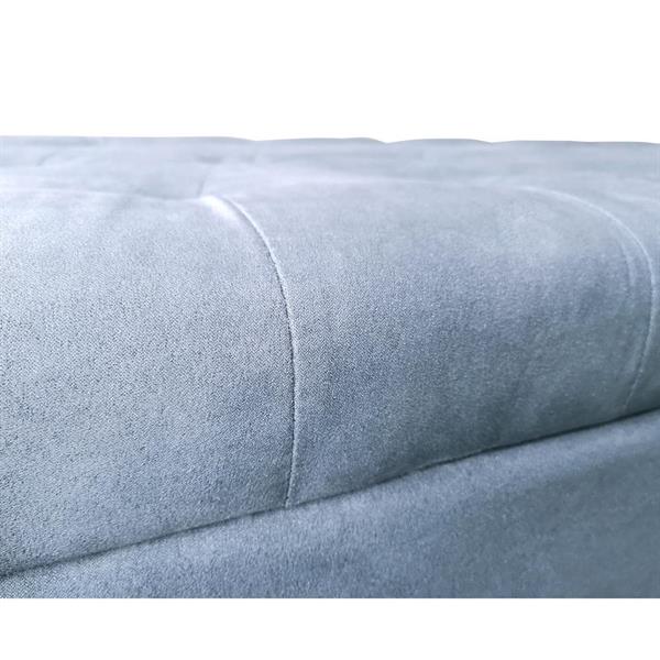 Panca contenitore in velluto blu con cassettone - Pampa